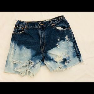 Levi’s destroyed high waisted shorts
